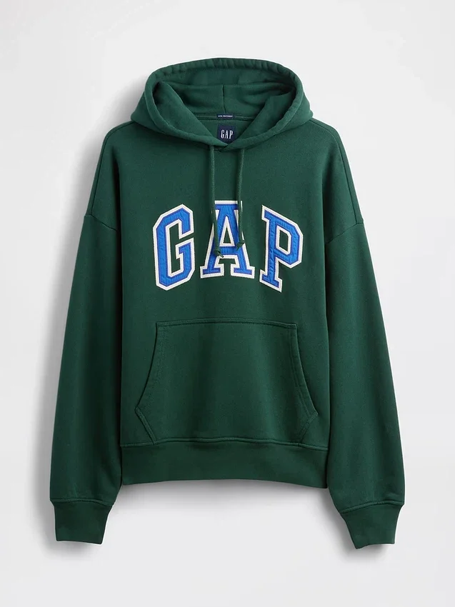 Oversized-hoodie i extra tjock fransk frotté med logo för vuxna