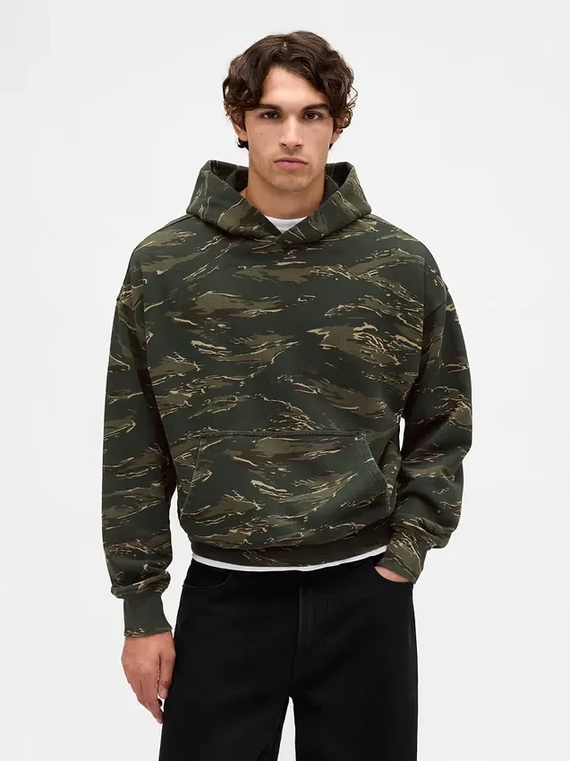 Oversized-hoodie i tjockt tyg för vuxna