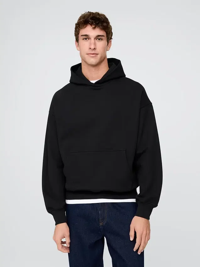 Oversized-hoodie i tjockt tyg för vuxna