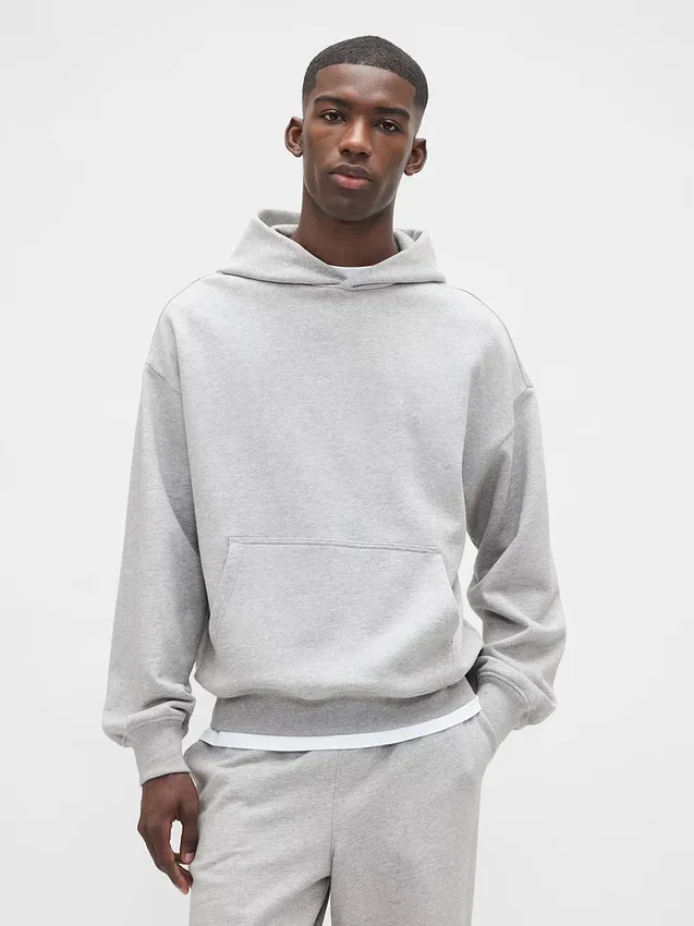 Oversized-hoodie i tjockt tyg för vuxna