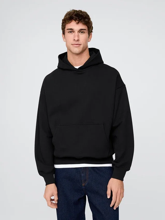 Oversized-hoodie i tjockt tyg för vuxna