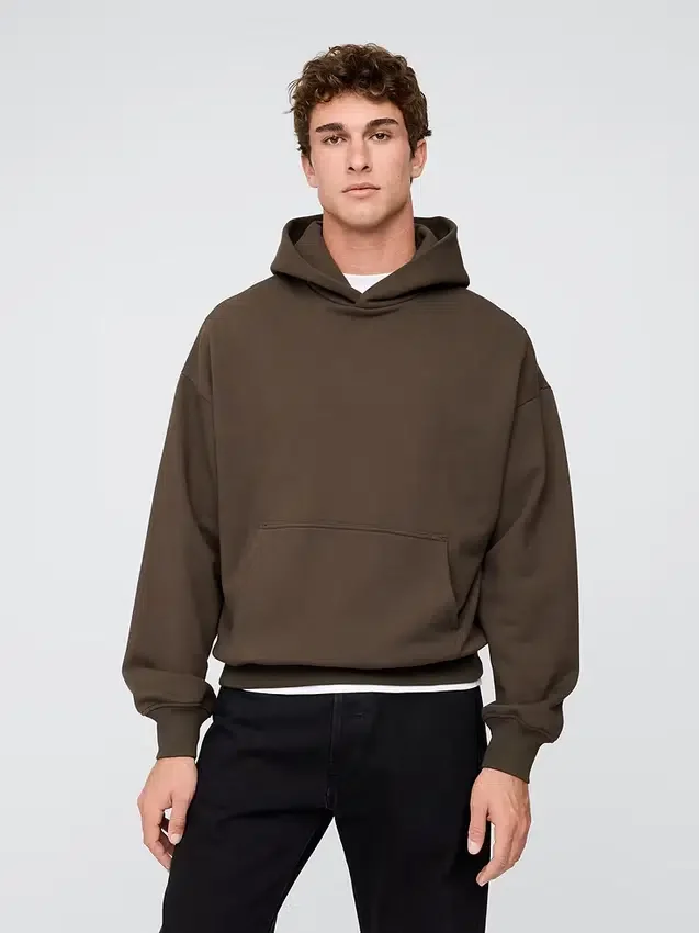 Oversized-hoodie i tjockt tyg för vuxna