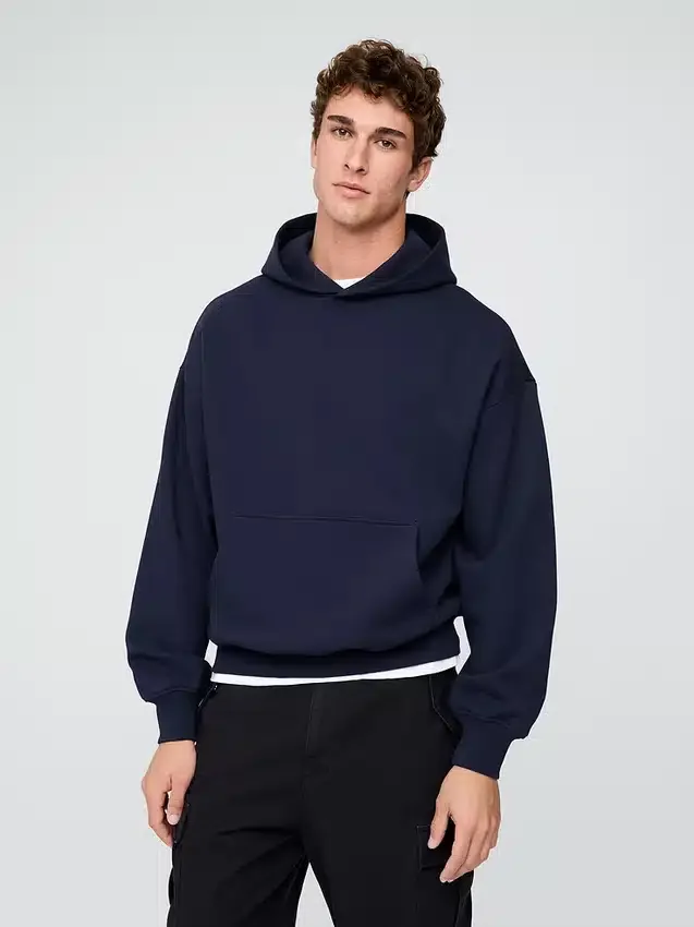 Oversized-hoodie i tjockt tyg för vuxna