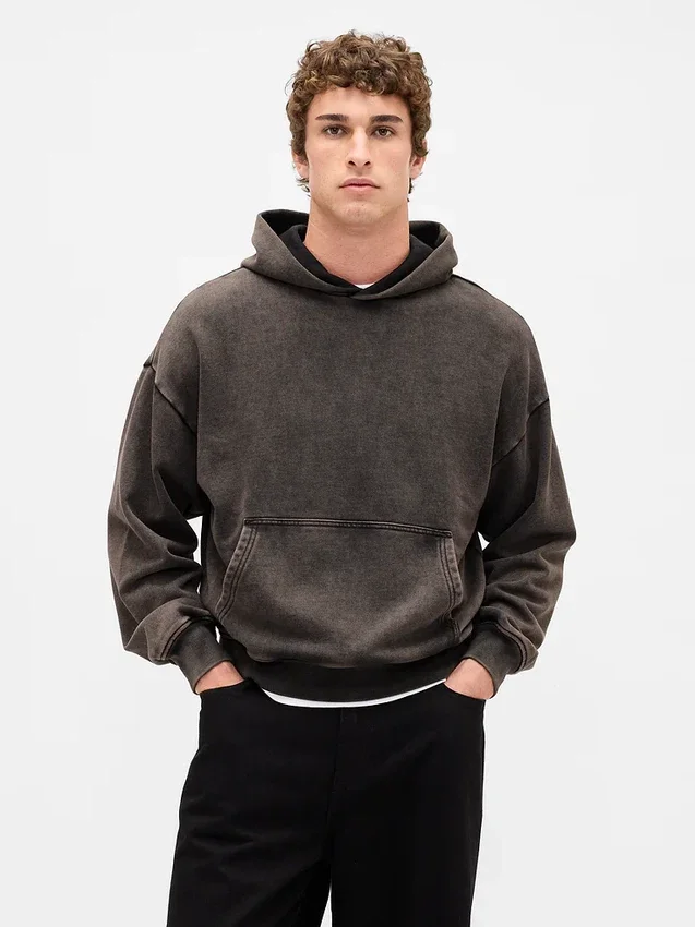 Oversized-hoodie i tjockt tyg för vuxna