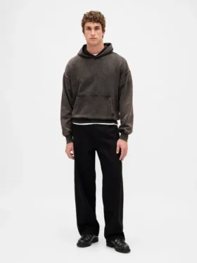 Oversized-hoodie i tjockt tyg för vuxna