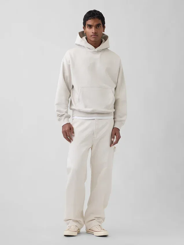 Oversized-hoodie i tjockt tyg för vuxna