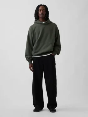 Oversized-hoodie i tjockt tyg för vuxna
