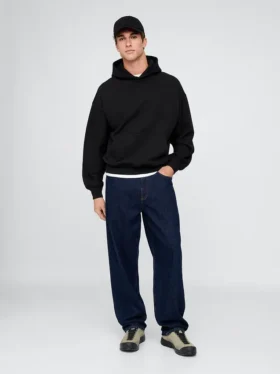 Oversized-hoodie i tjockt tyg för vuxna