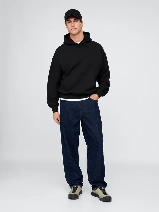 Oversized-hoodie i tjockt tyg för vuxna