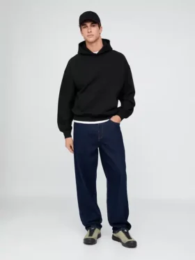 Oversized-hoodie i tjockt tyg för vuxna