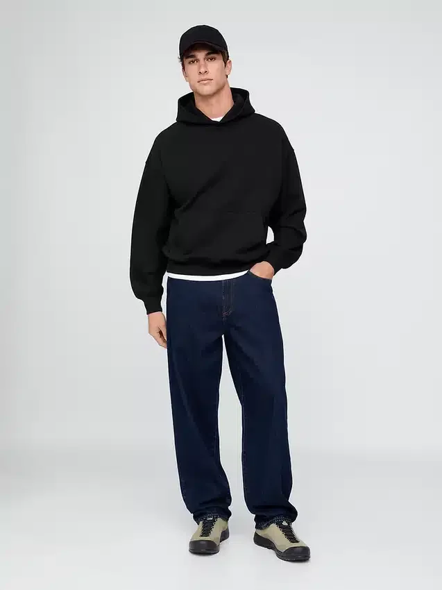 Oversized-hoodie i tjockt tyg för vuxna