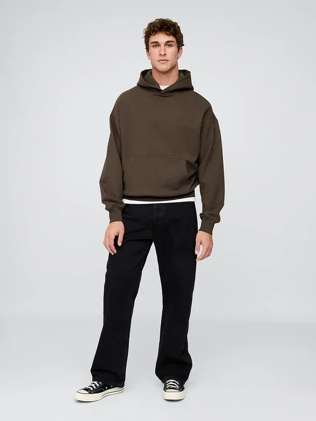 Oversized-hoodie i tjockt tyg för vuxna