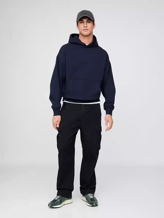 Oversized-hoodie i tjockt tyg för vuxna