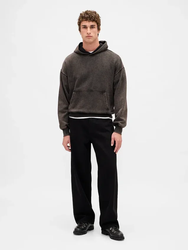 Oversized-hoodie i tjockt tyg för vuxna