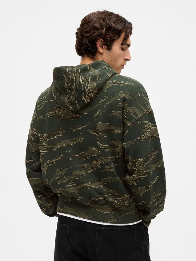 Oversized-hoodie i tjockt tyg för vuxna