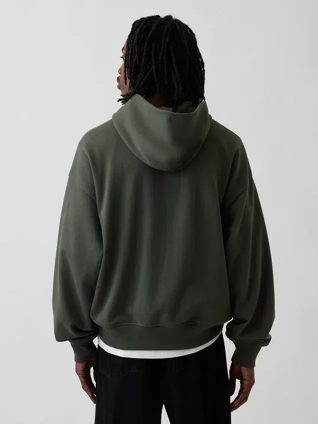 Oversized-hoodie i tjockt tyg för vuxna