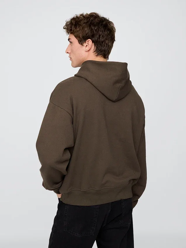 Oversized-hoodie i tjockt tyg för vuxna