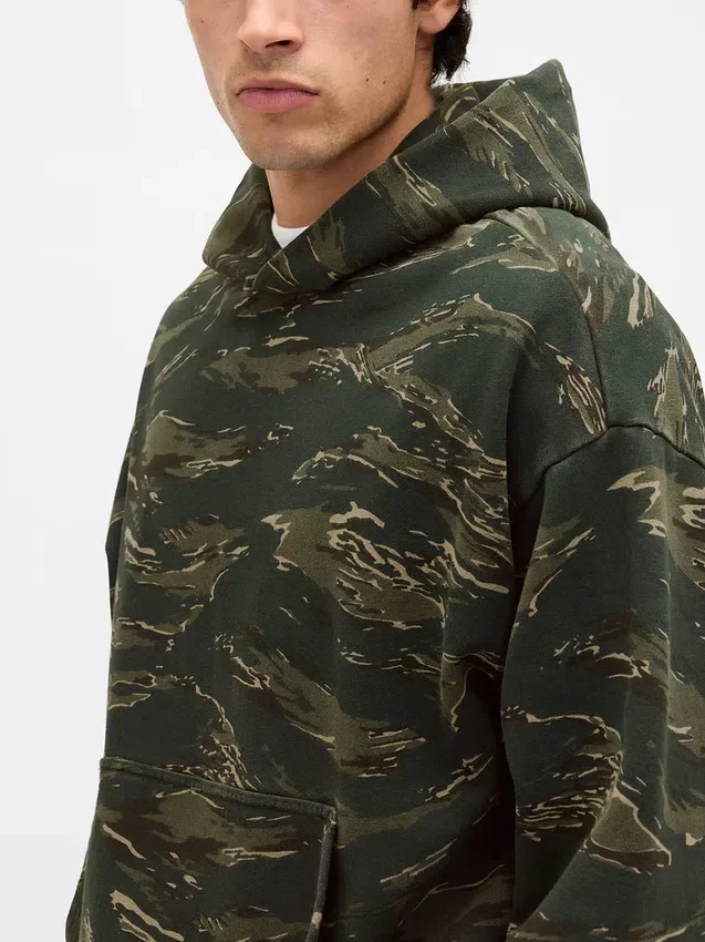 Oversized-hoodie i tjockt tyg för vuxna