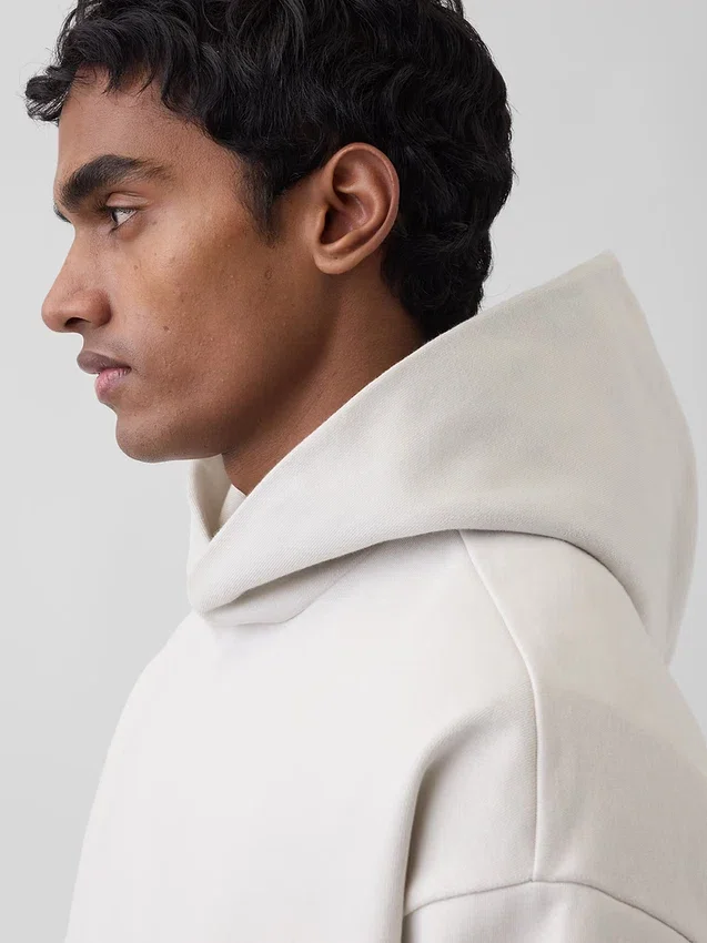 Oversized-hoodie i tjockt tyg för vuxna