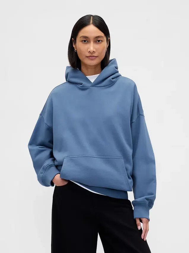 Oversized-hoodie i tjockt tyg för vuxna