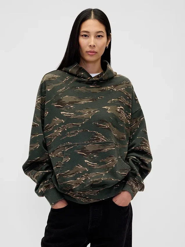 Oversized-hoodie i tjockt tyg för vuxna