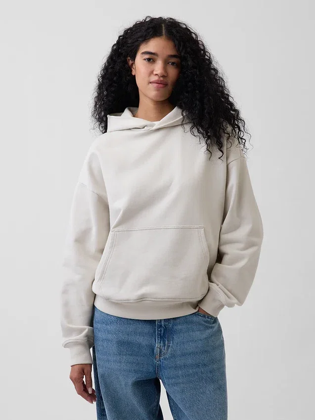 Oversized-hoodie i tjockt tyg för vuxna