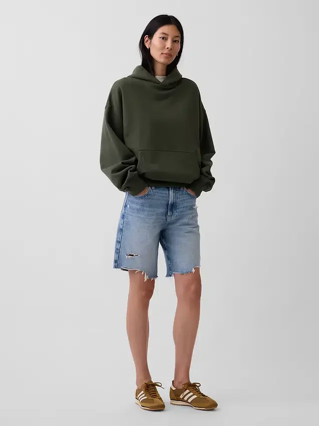 Oversized-hoodie i tjockt tyg för vuxna