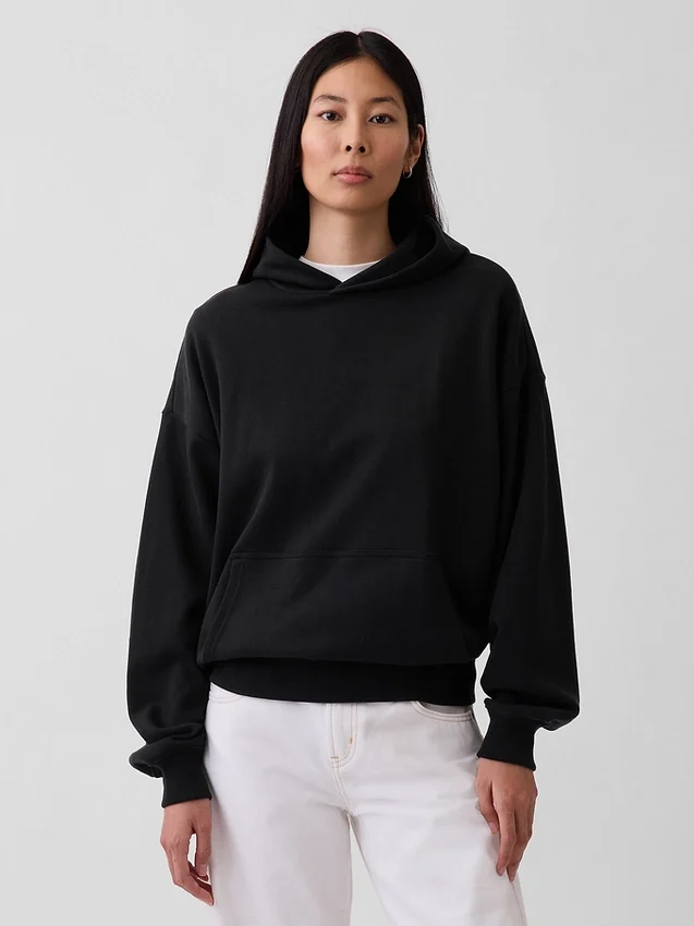 Oversized-hoodie i tjockt tyg för vuxna