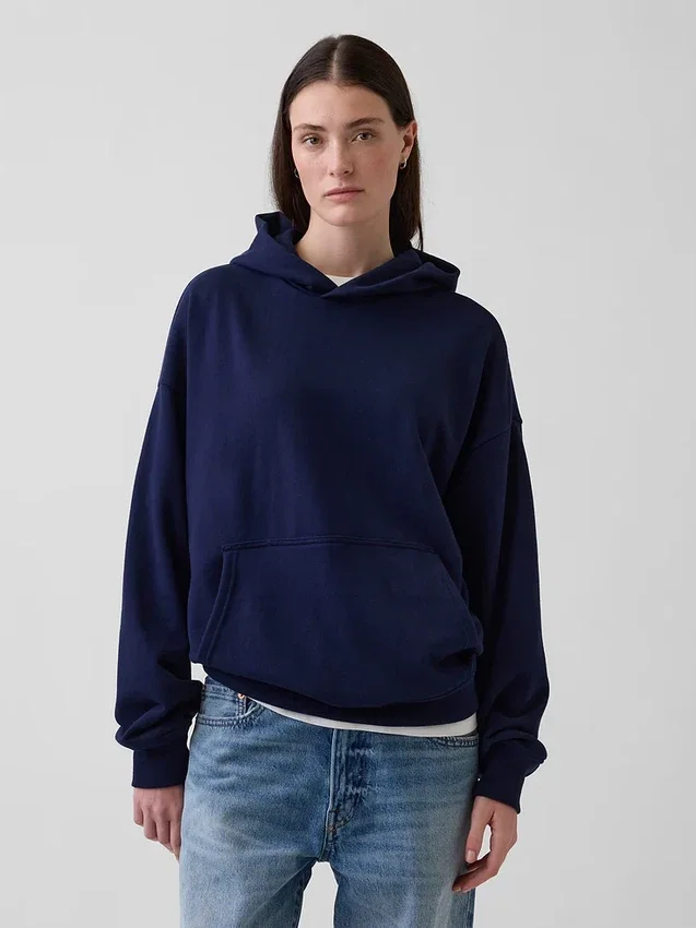 Oversized-hoodie i tjockt tyg för vuxna