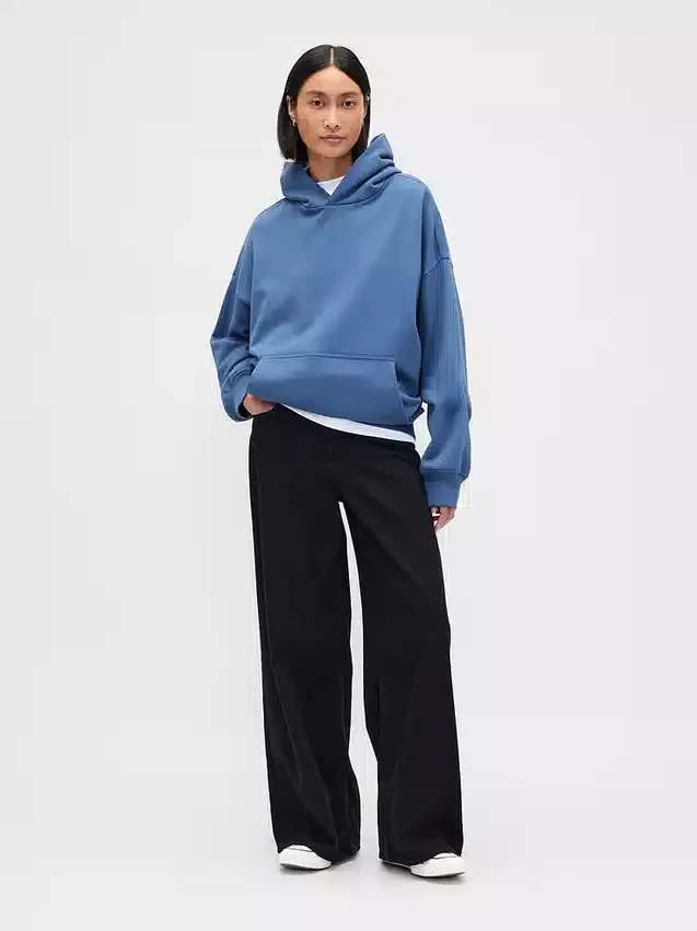 Oversized-hoodie i tjockt tyg för vuxna