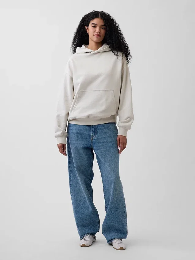Oversized-hoodie i tjockt tyg för vuxna