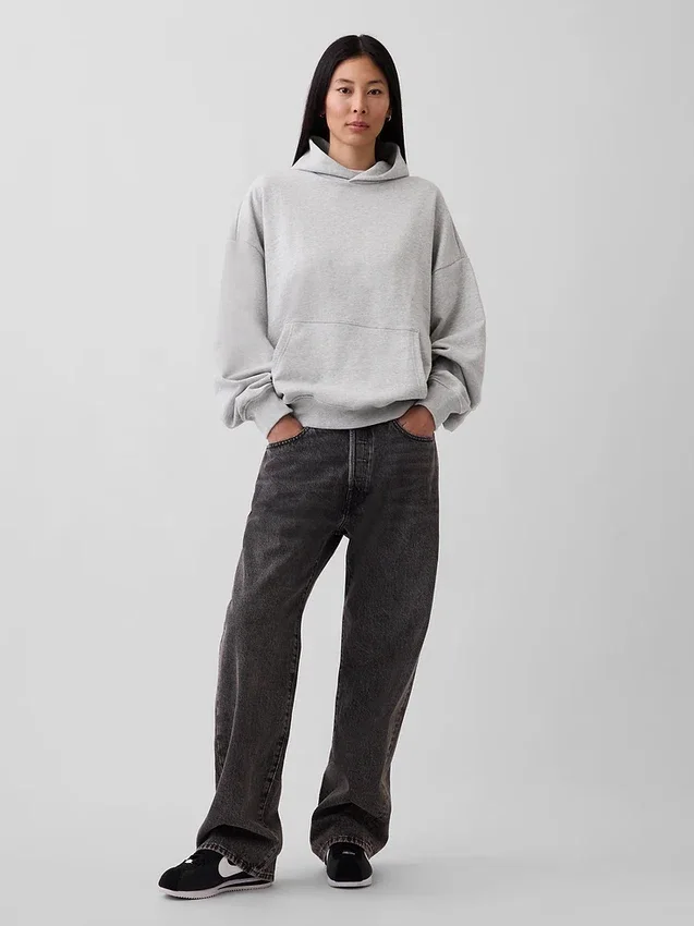 Oversized-hoodie i tjockt tyg för vuxna