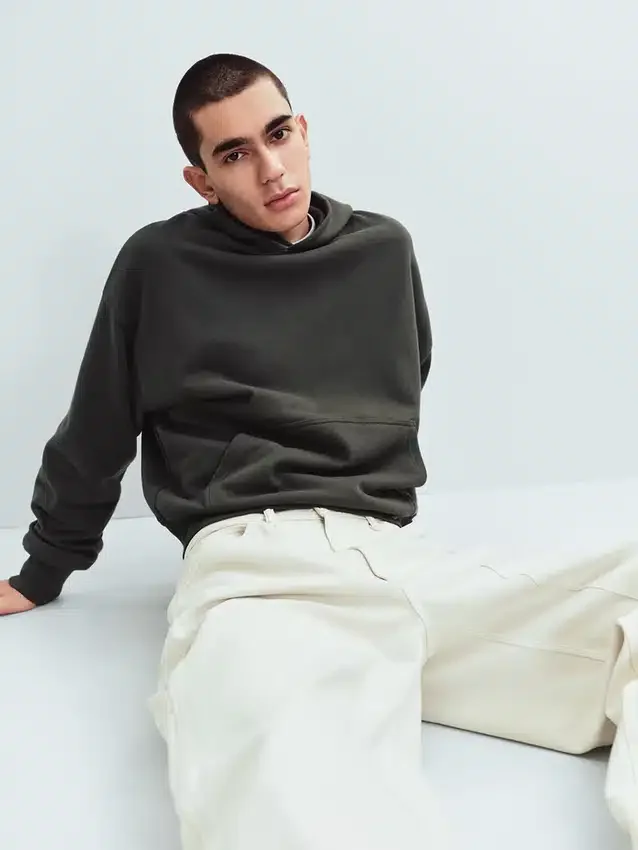 Oversized-hoodie i tjockt tyg för vuxna