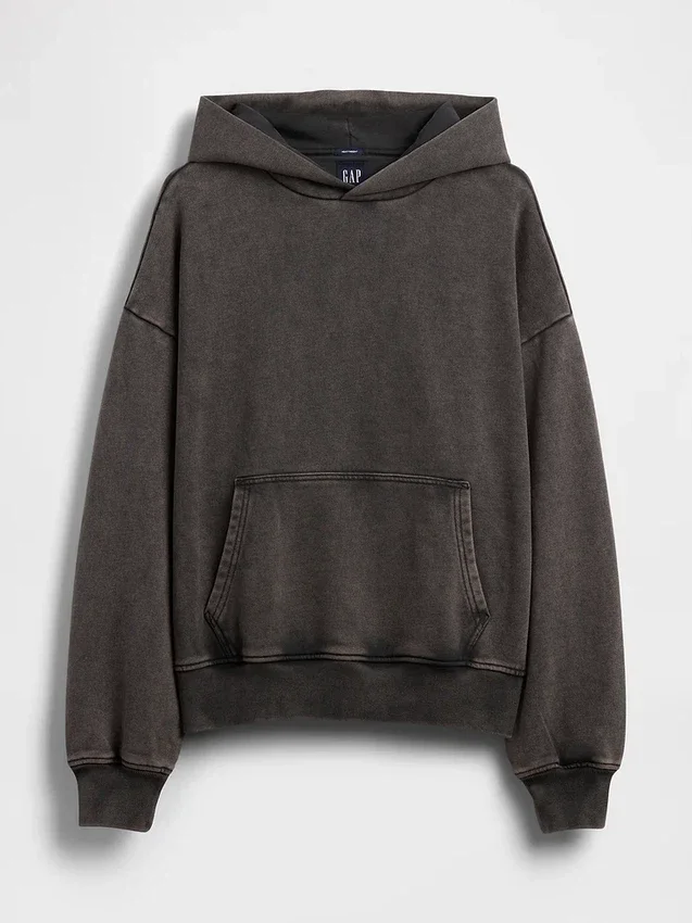 Oversized-hoodie i tjockt tyg för vuxna