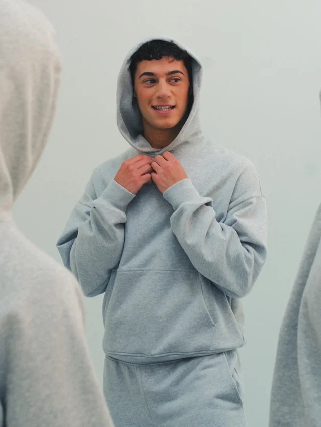 Oversized-hoodie i tjockt tyg för vuxna