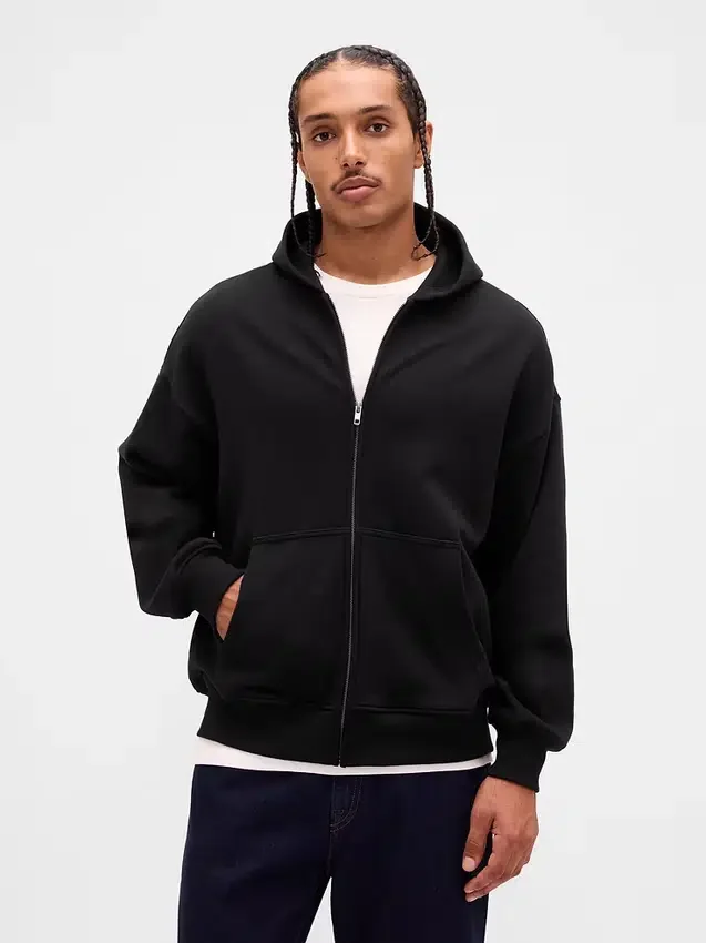 Oversized hoodie med dragkedja för vuxna
