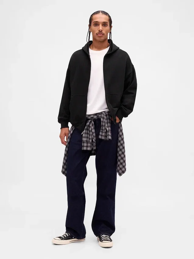 Oversized hoodie med dragkedja för vuxna