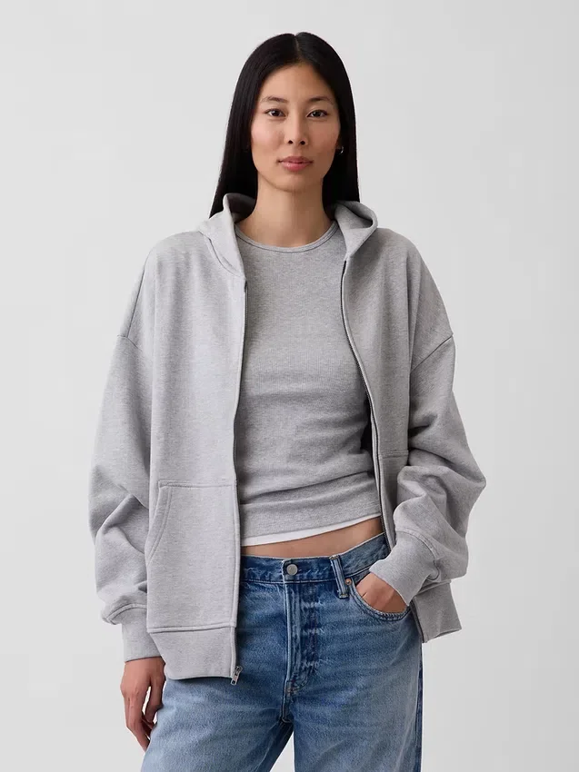 Oversized hoodie med dragkedja för vuxna