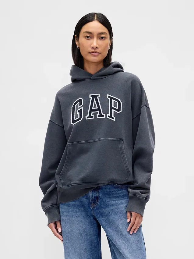 Oversized-hoodie med logo för vuxna