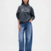 Oversized-hoodie med logo för vuxna