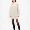 Oversized miniklänning i tröjstil med hög hals