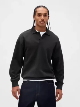 Oversized pikétröja i tjock fleece för vuxna