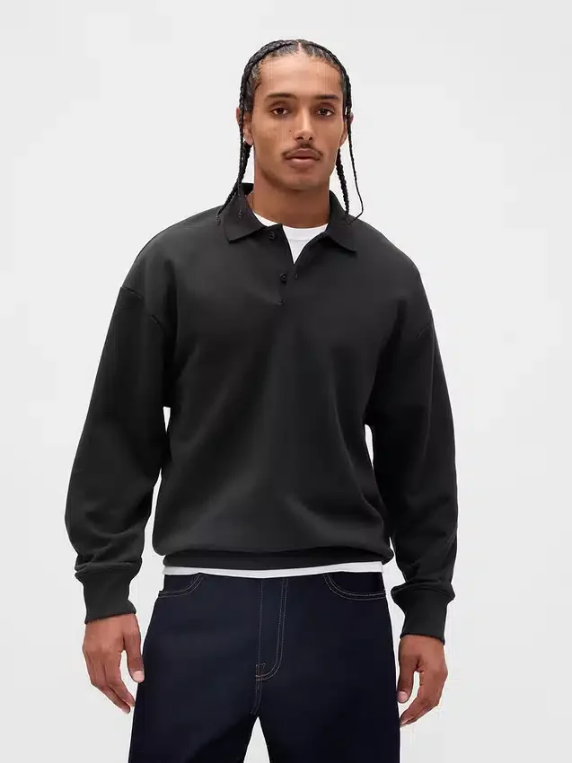 Oversized pikétröja i tjock fleece för vuxna