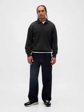 Oversized pikétröja i tjock fleece för vuxna