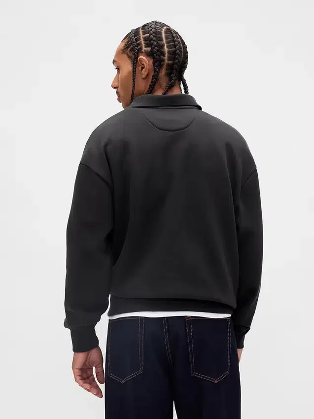Oversized pikétröja i tjock fleece för vuxna