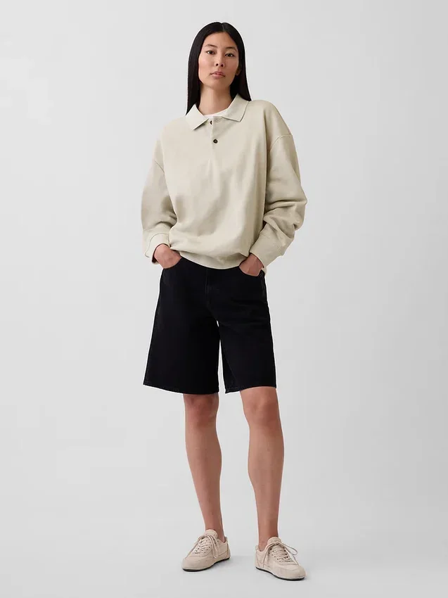 Oversized pikétröja i tjock fleece för vuxna