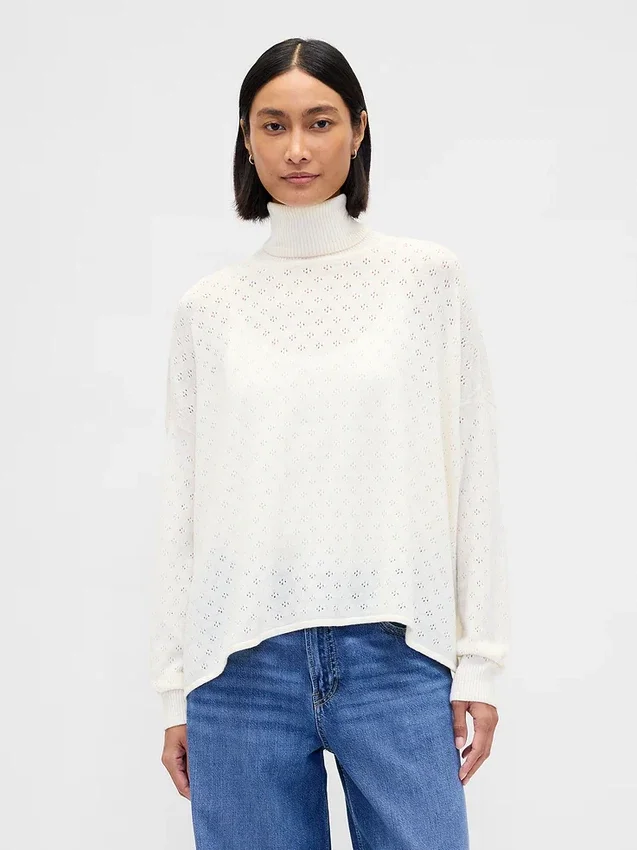Oversized polotröja i pointelle