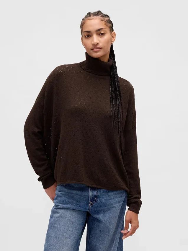 Oversized polotröja i pointelle