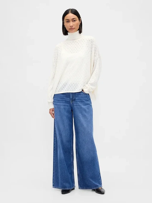 Oversized polotröja i pointelle