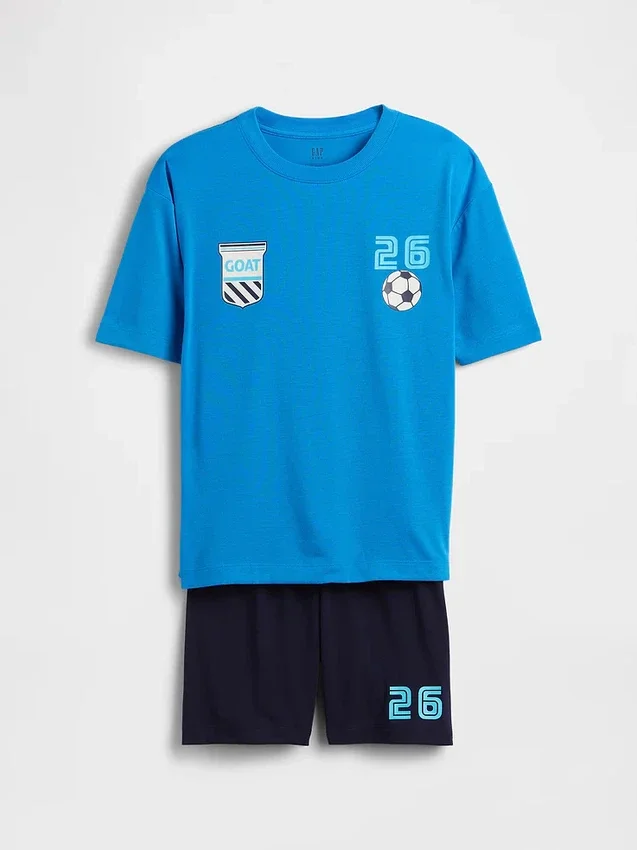 Oversized pyjamas-set för barn i återvunnet material